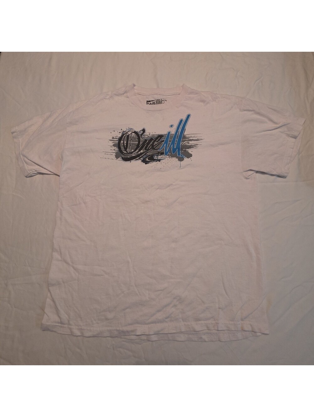 Vintage O'Neill Large White Logo Graphic Surf T Shirt Tagless Y2K Surfwear